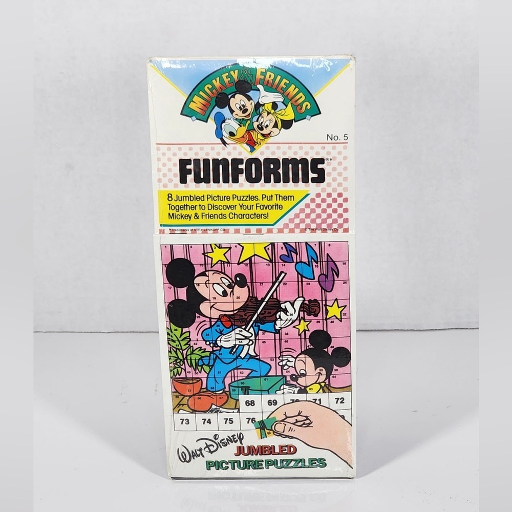 Disney - Funforms - 8 Jumbled Picture Puzzles - New, Still Sealed - 1985